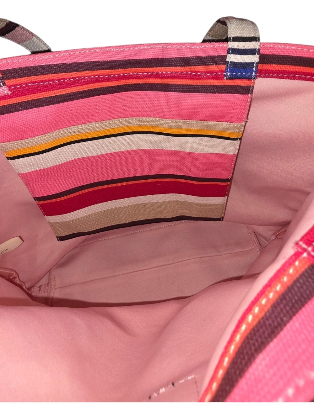 kate spade On Purpose Canvas Tote-NWOT with Handmade Roostercuster Flower Charm - Picture 9 of 10